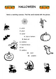 English Worksheet: Halloween