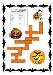 English Worksheet: Irregular Verbs - Halloween
