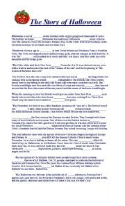 English Worksheet: the story of Halloween 