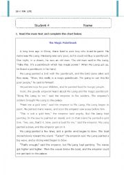 English Worksheet: reading(magic paintbrush)