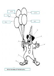 English Worksheet: clown