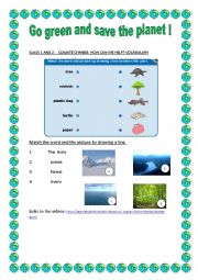 English Worksheet: Go green and save the planet