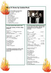 English Worksheet: Burn It Down by Linkin Park