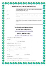 English Worksheet: Go green and save the planet second part