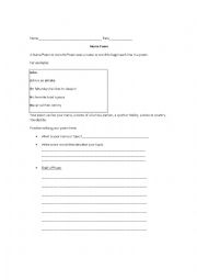English Worksheet: Name poem