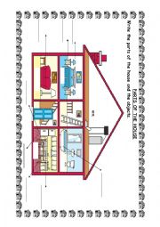 English Worksheet: Parts of the House