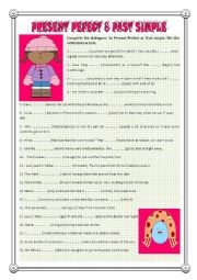 English Worksheet: PRESENT PERFECT & PAST SIMPLE