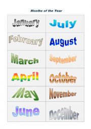 English Worksheet: Months of the year