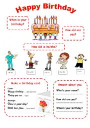 English Worksheet: Happy Birthday