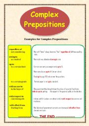 English Worksheet: Complex Preposition     Part - 04