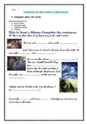 English Worksheet: A Journey to the Center of the Earth