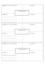 Vocabulary word map