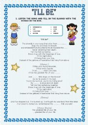 English Worksheet: song 