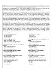 English Worksheet: English Exam