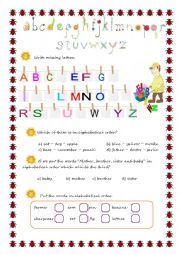 English Worksheet: The alphabet