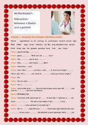 English Worksheet: at the doctors