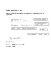 English Worksheet: At a deli- order something to eat