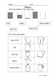 English Worksheet: Capacity