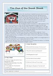 English Worksheet: Whodunit? Reading + Key