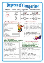 English Worksheet: Degrees of Comparison