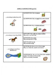 Animal classification (part 1)