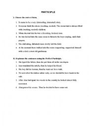 English Worksheet: Participle