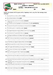 English Worksheet: CPE Transformation