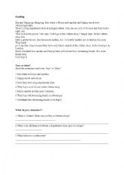 English Worksheet: Short Reading text