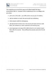 English Worksheet: Vocabulary practice NEF