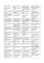 English Worksheet: can you prove it? can or cant classroom activity/game