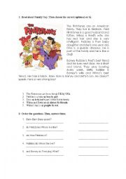 English Worksheet: The Flintstones!