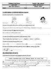 English Worksheet: mid term test n 3 (7th form )(2012)
