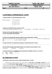 English Worksheet: mid term test n3 (8th form 2012)