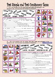 English Worksheet: Past Simple and Past Continuous Tense --- with key --- fully editable