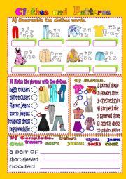 English Worksheet: Clothes and patterns
