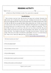 English Worksheet: Reading Activity