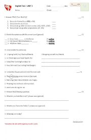 English Worksheet: Gerund test