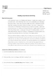 English Worksheet: Hobbies, interests and descriptions
