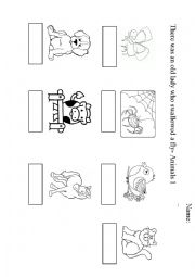 English Worksheet: There was an old lady who swallowed a fly