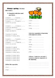 English Worksheet: Always spring