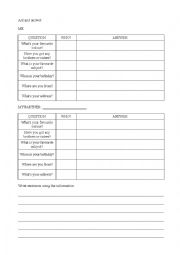 English Worksheet: questions: oral and written activity