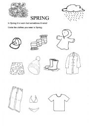 English Worksheet: CLOTHES IN SPRING