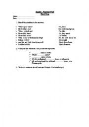 English Worksheet: Practical work