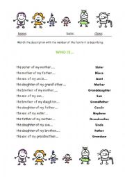 English Worksheet: who is ...