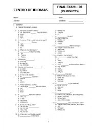 Final Exam - INTERCHANGE THIRD EDITION INTRO