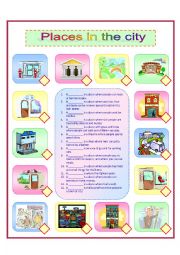 English Worksheet: Places in the City