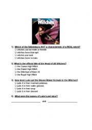 English Worksheet: witches