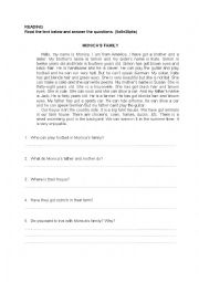 English Worksheet: reading