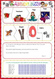 English Worksheet: Alphabet puzzle - PART 7 / 7 -editable