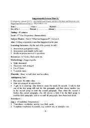 English Worksheet: Lesson Plan Based on Suggestopedia